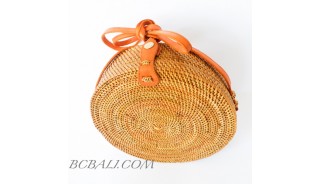 Circle Round Bags Rattan Ata Grass Hand Woven 100% Handmade